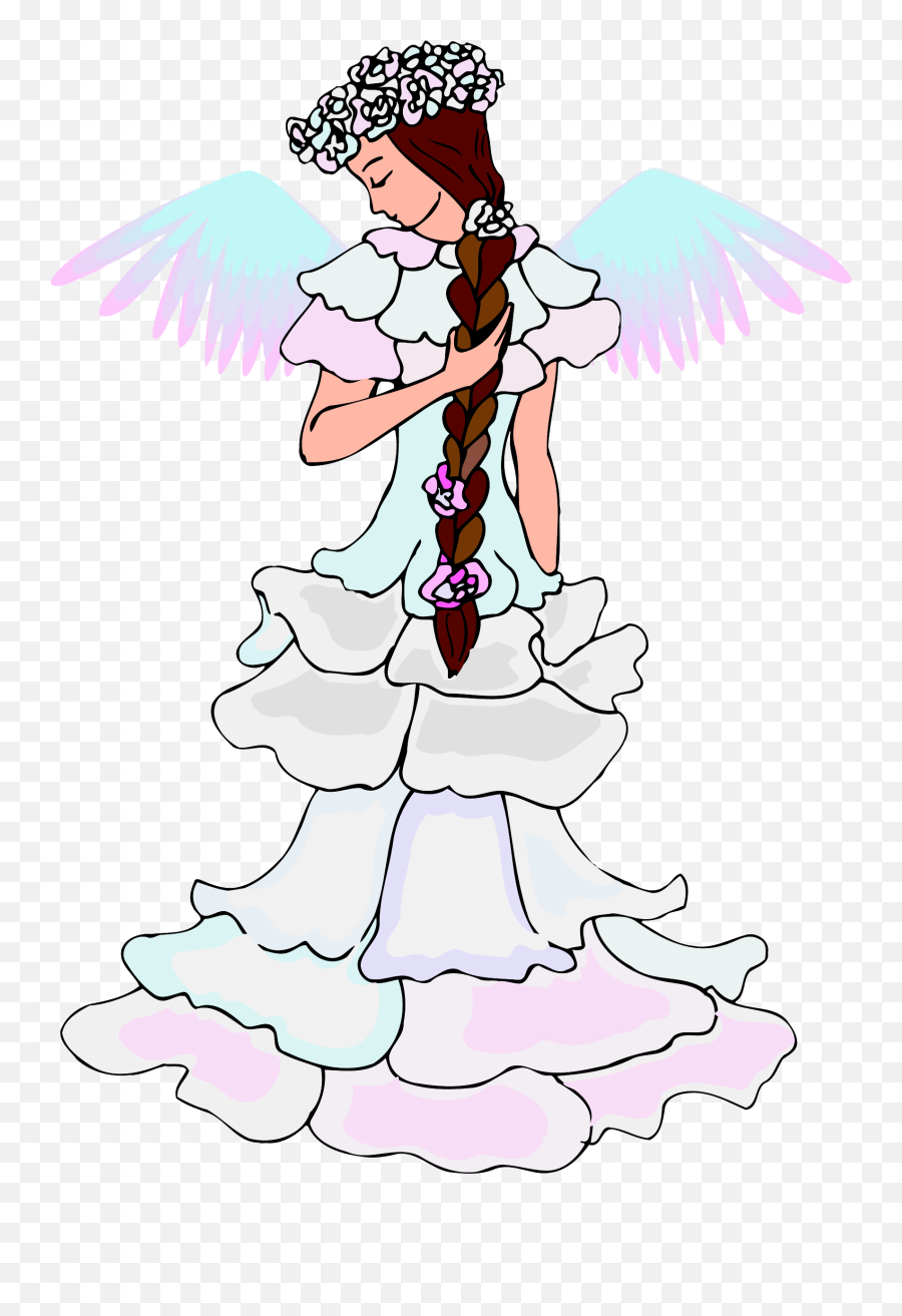 Fairy With White Dress And Wings Vector - Fairy With White Dress Clip Art Emoji,Money Wings Emoji