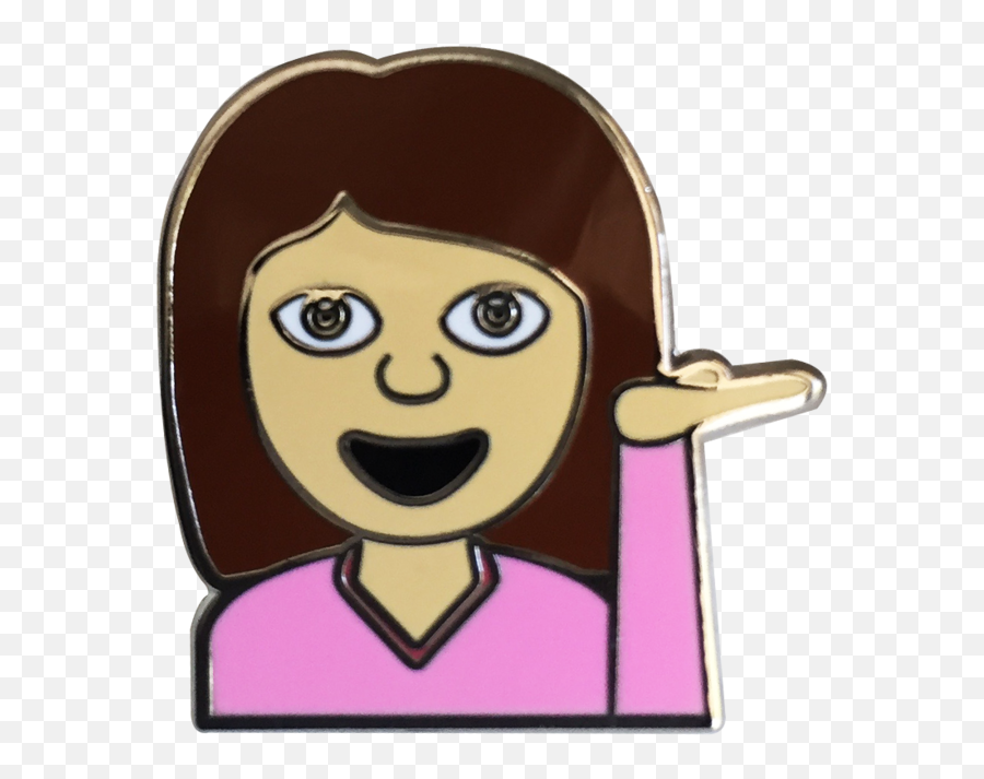 Hey Girl Emoji Pin - Cartoon,Rebel Emoji