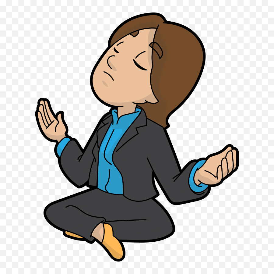 Meditating Businesswoman Cartoon - Meditating Business Woman Cartoon Emoji,Is There A Fingers Crossed Emoji