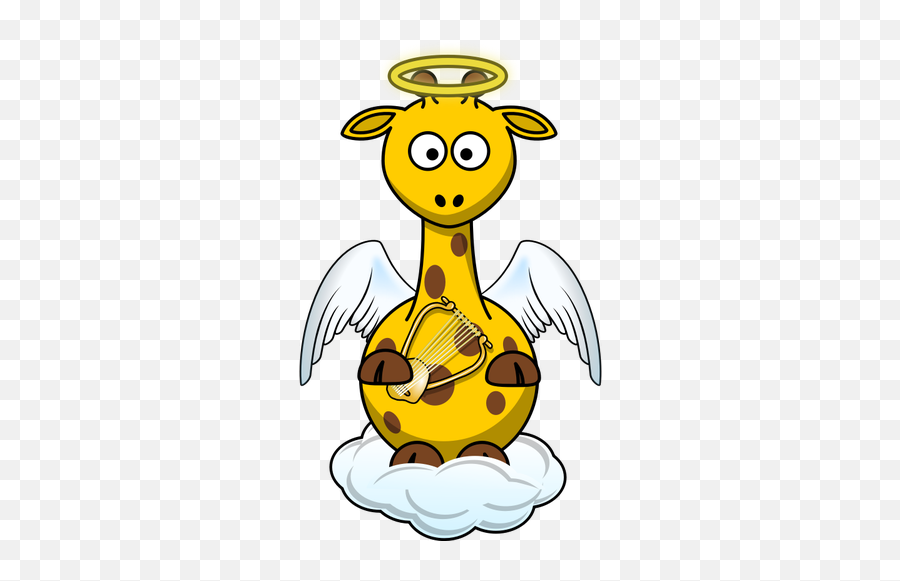Angel Giraffe Vector Drawing - Cartoon Giraffe Emoji,Angel Book Emoji