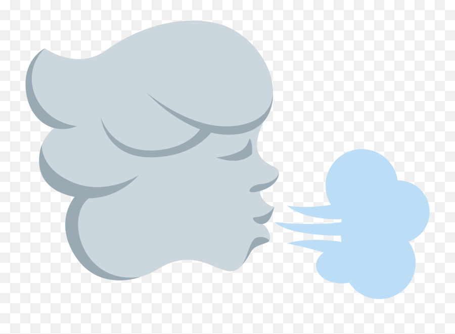 Download Hd Wind Blowing Face Sticker - Illustration Emoji,Wind Emoticon