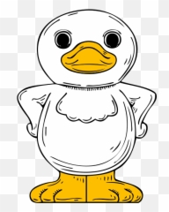 Standing Duck - Duckling Clipart Black And White Emoji