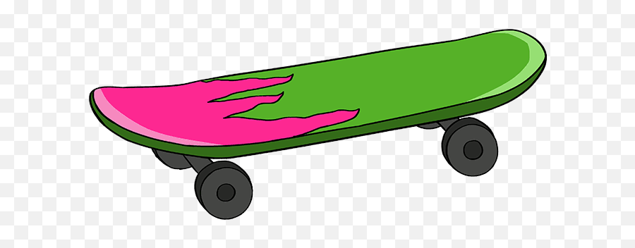 How To Draw A Skateboard - Really Easy Drawing Tutorial Skateboard Green Draw Emoji,Skateboard Emoji