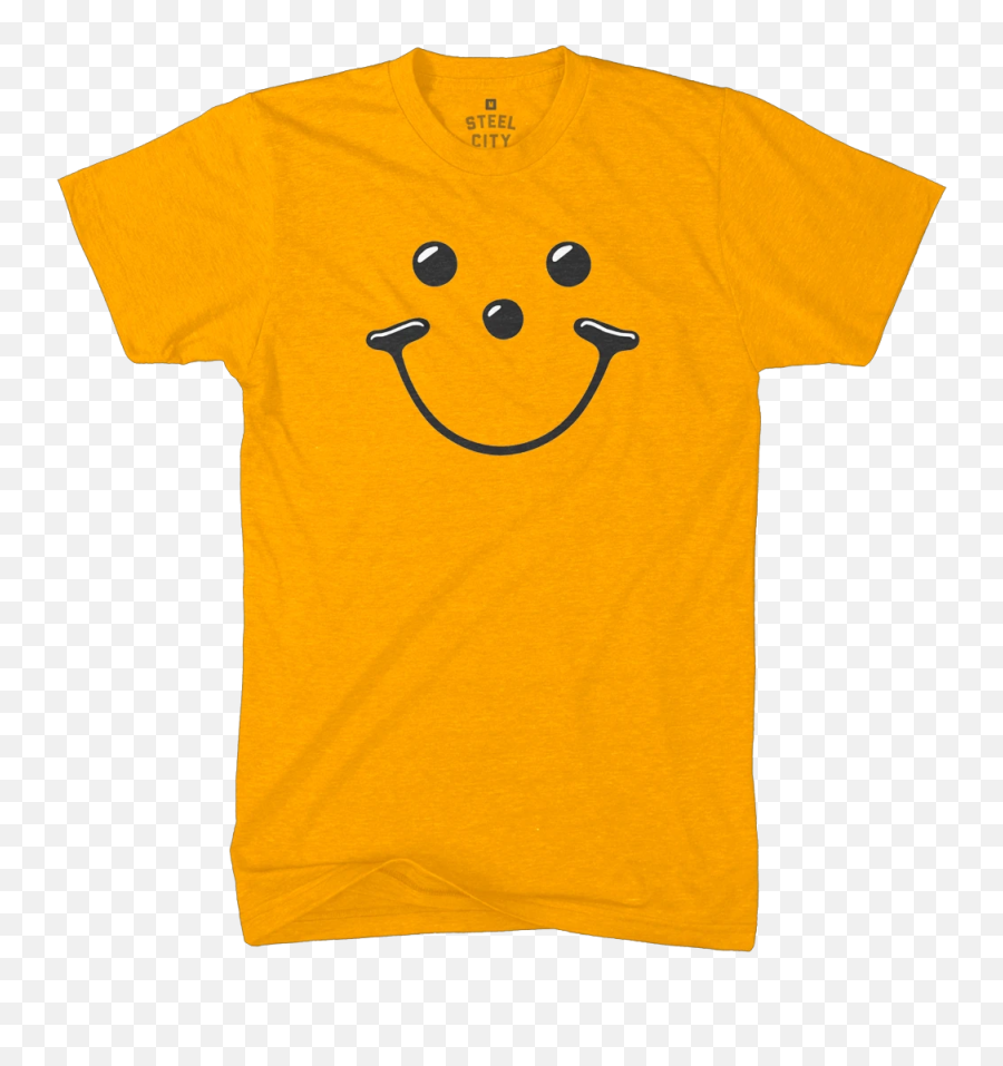 Smiley Cookie Face Gold T - Shirt Steel City Brand Smiley Emoji,Face Emoticon