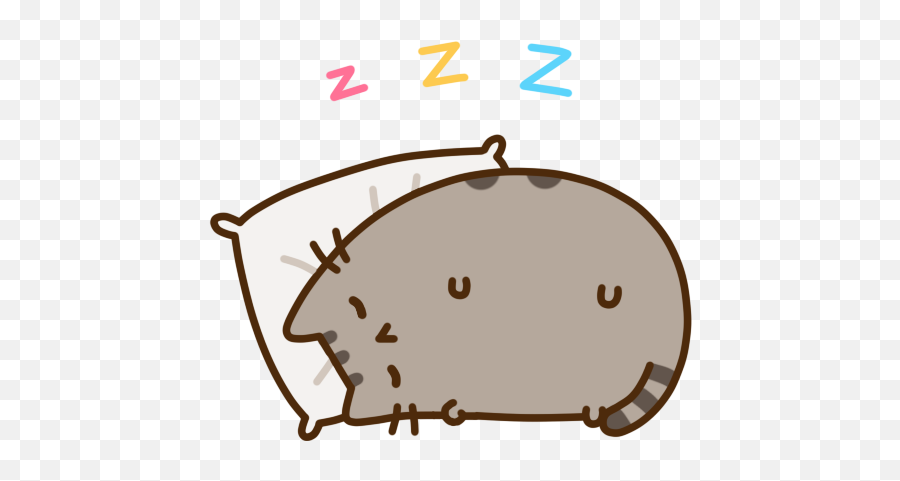 Sticker Facebook Pusheen Imut Dan Lucu - Pusheen Sleeping Transparent Emoji,Cat And Zzz Emoji
