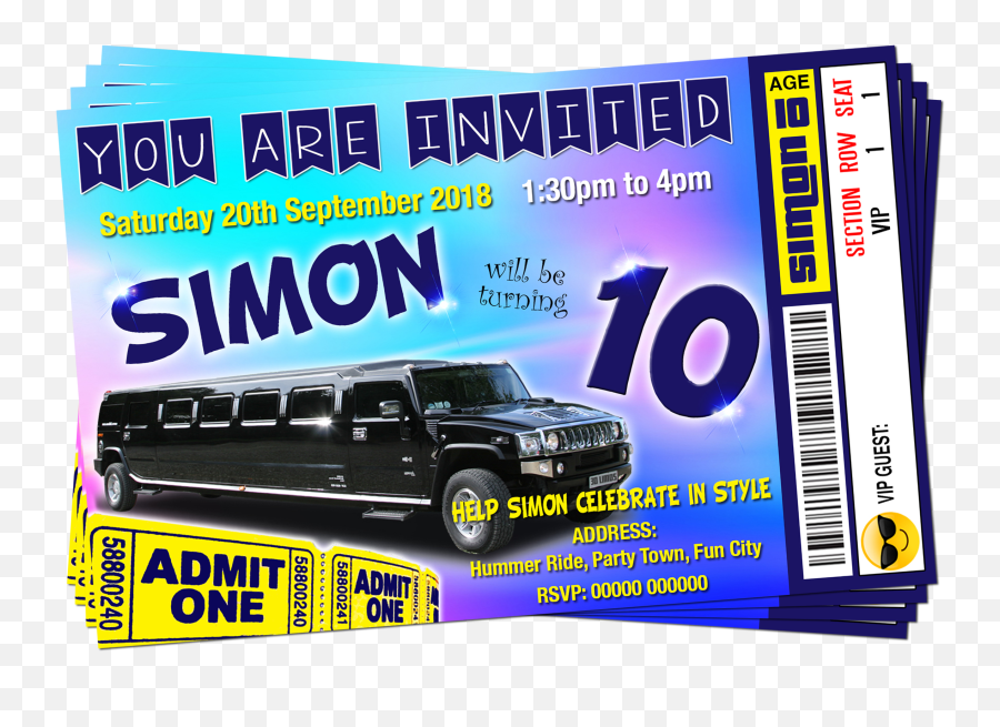 Grandwazoodesign Invitations Birthdays - Movie Tickets Emoji,Car Swim Emoji