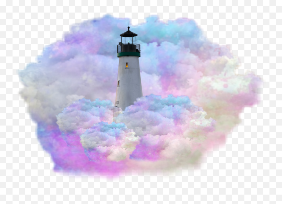 Lighthouse Cloud Multicolour Sticker - Beacon Emoji,Lighthouse Emoji
