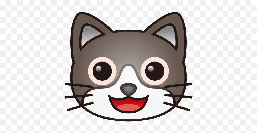 Smiling Cat Face With Open Mouth Emoji For Facebook Email - Cat Face Emoji,Cat Emoji