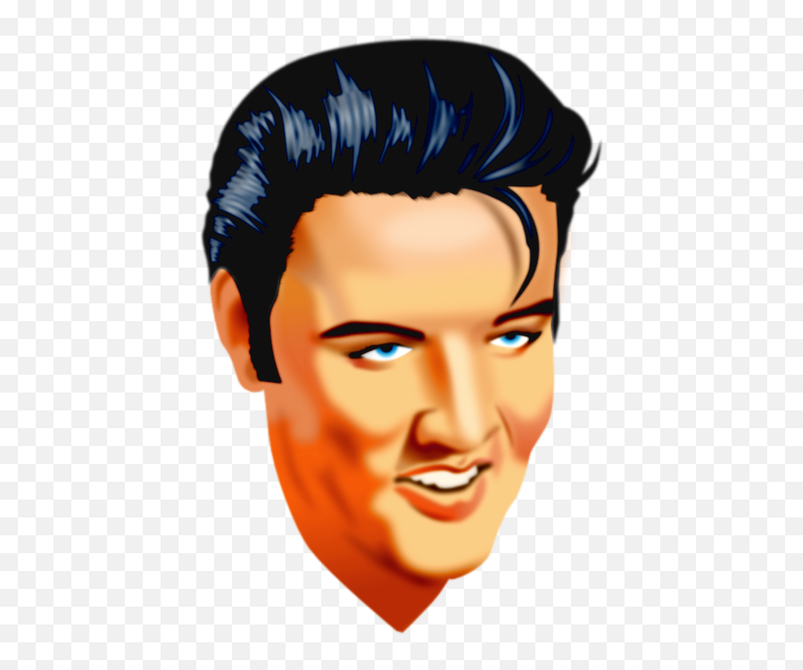 Graphic Cartoonish Vector Portraits Of Elvis And Mr Bean - Hair Design Emoji,Elvis Emoji