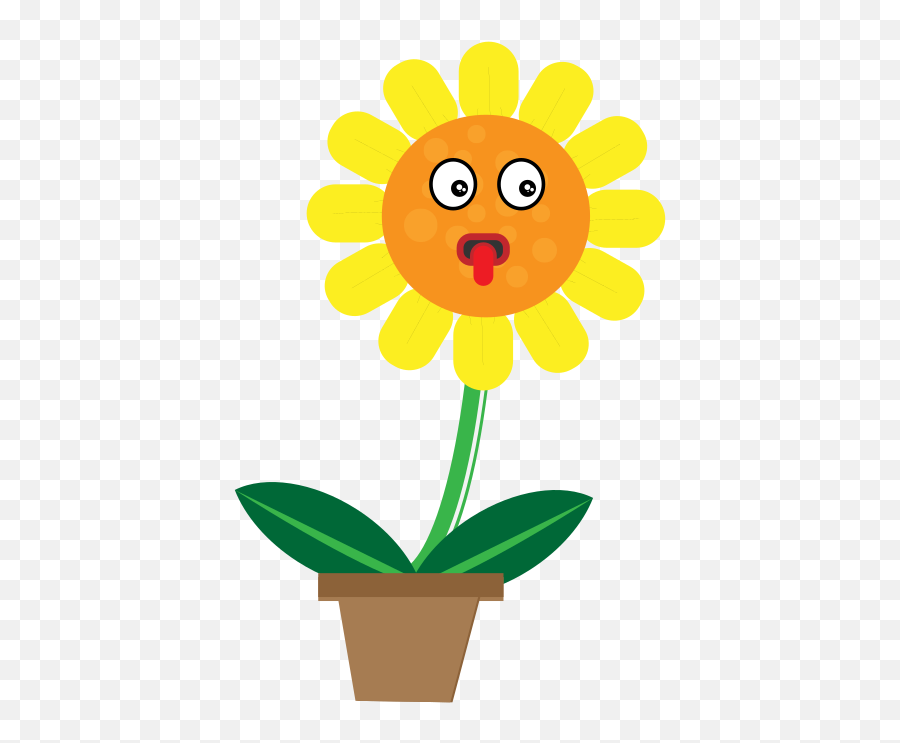 Sunflower In Pot Clipart Free Svg File In 2020 Free Clip - Character Animation Emoji,Sunflower Emoji Png
