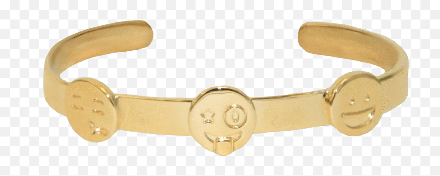 Emoji Cuff - Bracelet,Gold Emoji