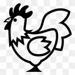 Emojione Bw 1f414 - Chicken Black And White