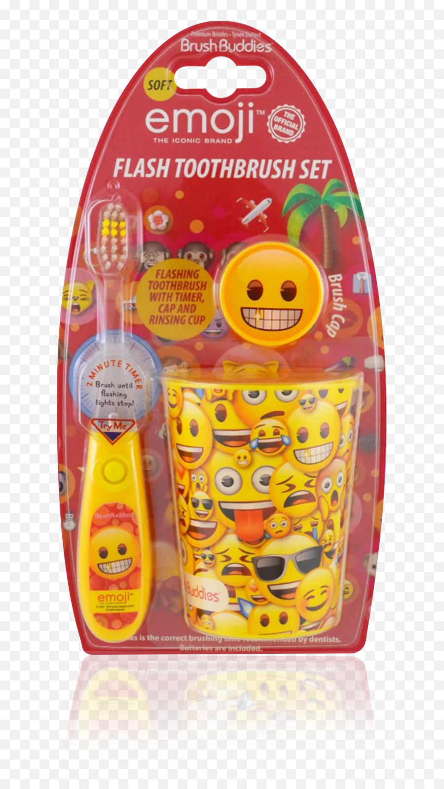 Brush Buddies Emoji Flash Toothbrush Gift Set - Brush Buddies,Toothbrush Emoji