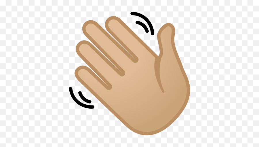 Waving Hand Emoji With Medium - Hand Wave Clip Art,Waving Bye Emoji