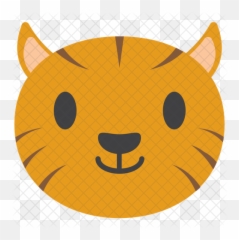 Cartoon Tiger Icon Of Flat Style - Emoji