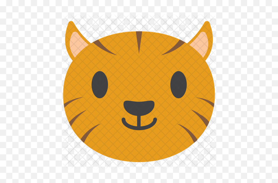 Cartoon Tiger Icon Of Flat Style - Icon Emoji,Tiger Face Emoji