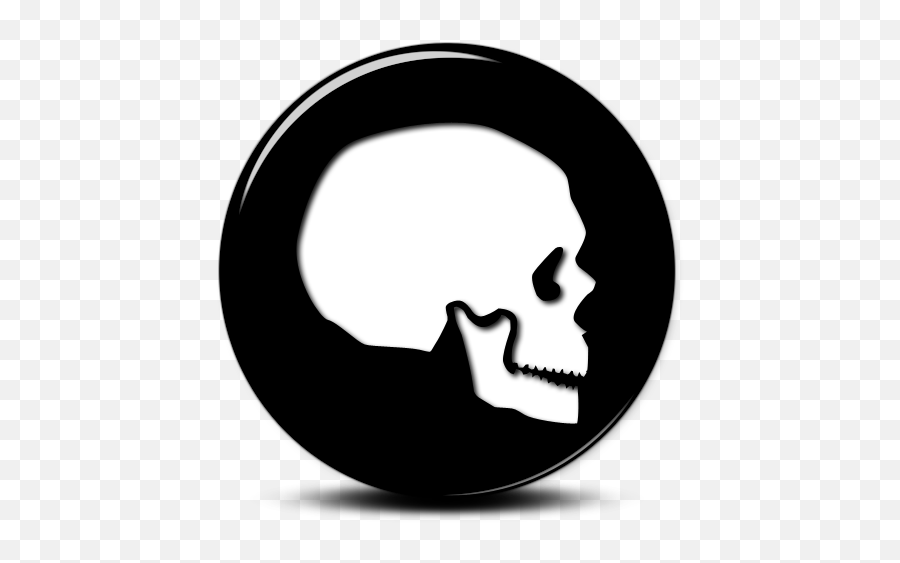 Side Skull Icon - Skull In Black Circle Emoji,Skull Emoticons