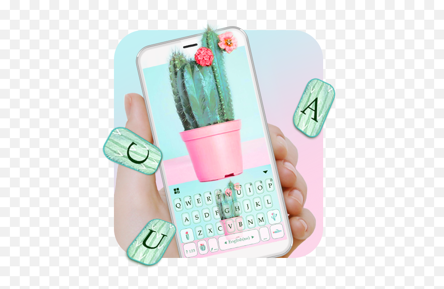 Cute Colorful Cactus Keyboard Theme - Calculator Emoji,Cactus Emoji