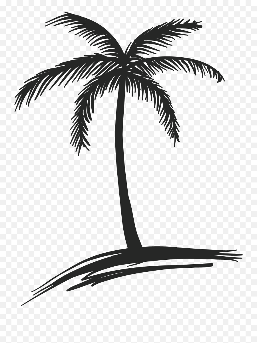 Free Cartoon Palm Tree Png - Beach Palm Trees Drawings Coconut Tree Drawing Emoji,Beach Emoji Png