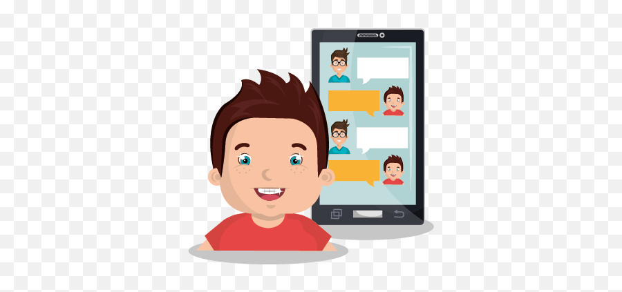 Text Talk The Difference Between Nice And Mean - Kids With Laptop Vector Emoji,Paper Boy Emoji