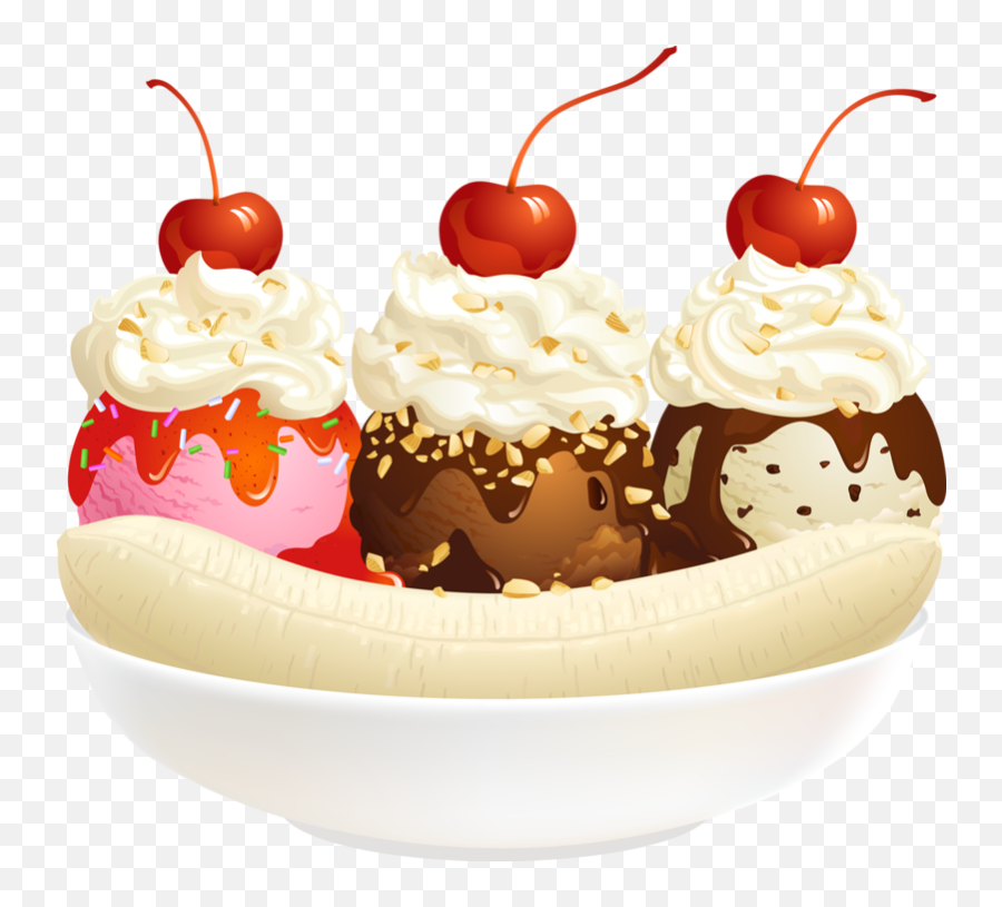 25 - Banana Split Sundae Clipart Emoji,Emoji Ice Cream Cake