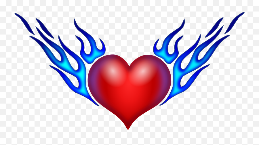 Burning Heart Vector Art Image - Draw A Cool Heart Emoji,Money Wings Emoji