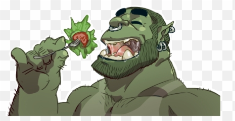 That Orc Skips The Pity Party - Eating Salad Emoji