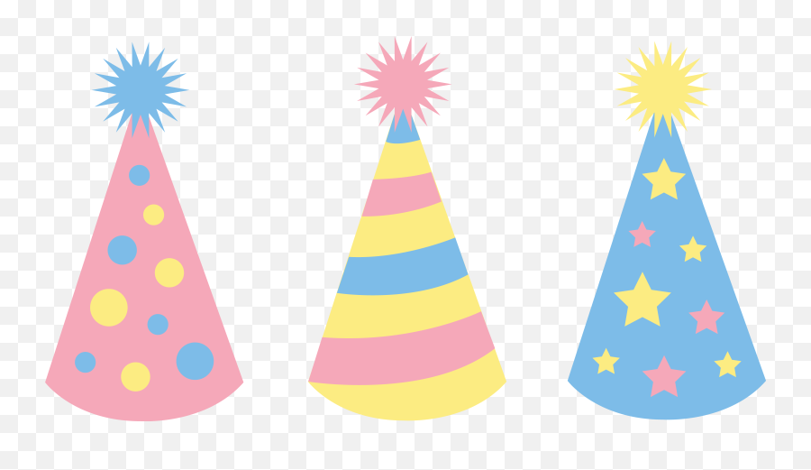 Streamers Clipart Party Hat Streamers - Cute Birthday Hat Png Emoji,Party Hat Emoji