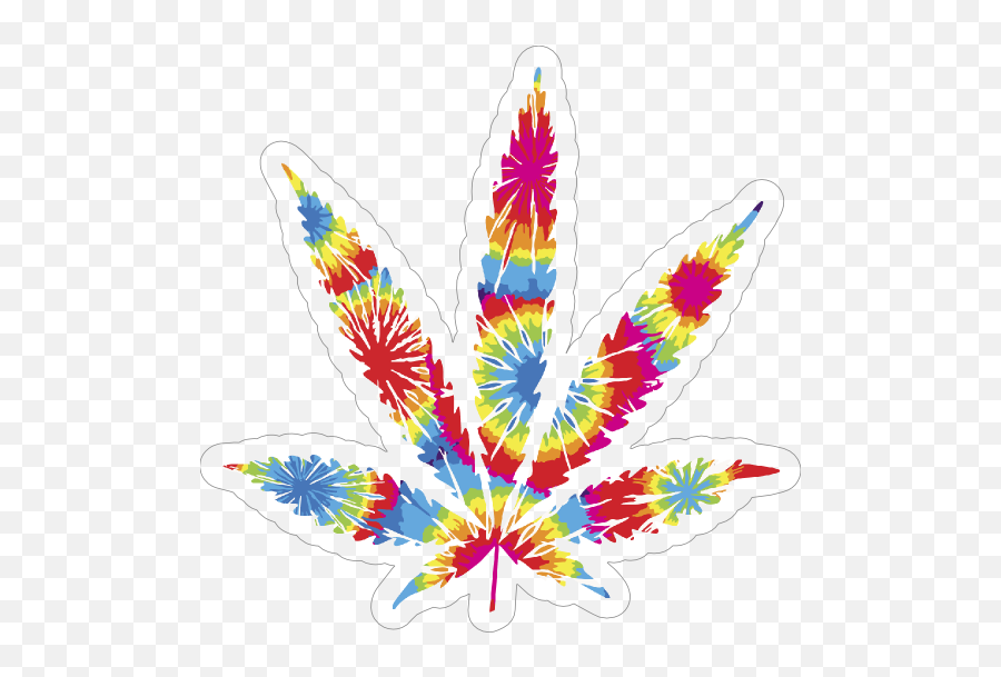 Tie Dye Pot Leaf Hippie Sticker - Tie Dye Weed Sticker Emoji,Marijuana Emoji