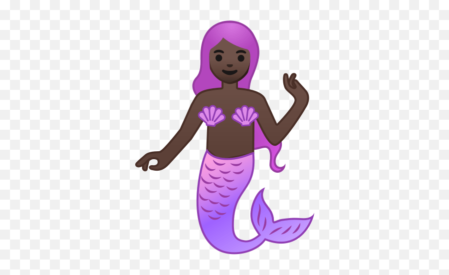 Mermaid Emoji With Dark Skin Tone - Mermaid Emoji Meaning,Long Hair Emoji