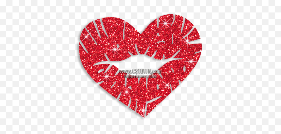 Sparkle Heart Shape Red Lips Diamante - Bandage On Broken Heart Emoji,Red Lips Emoji
