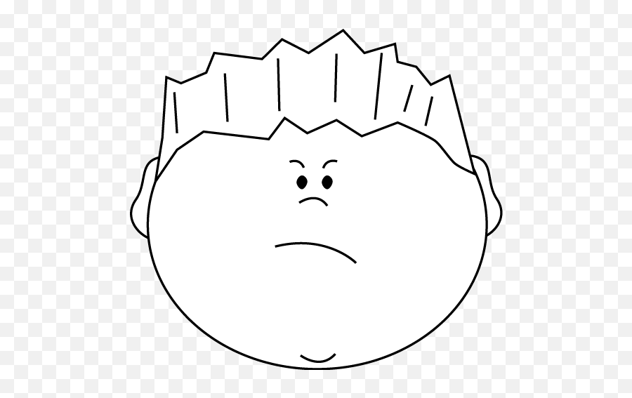 Angry Face Clipart Black And White - Black And White Sad Clipart Emoji,Angry Emoji Black And White