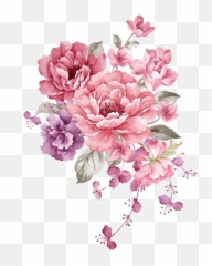 Flower Paper Watercolor Painting Illustration Pink Ink - Watercolor Flowers Png Hd Emoji,Purple Flower Emoji