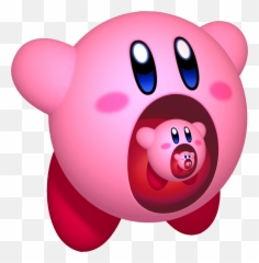 Kirby With Kirby In His Mouth Kirbykong - Kirby Open Mouth Png Emoji,Dank Emoji