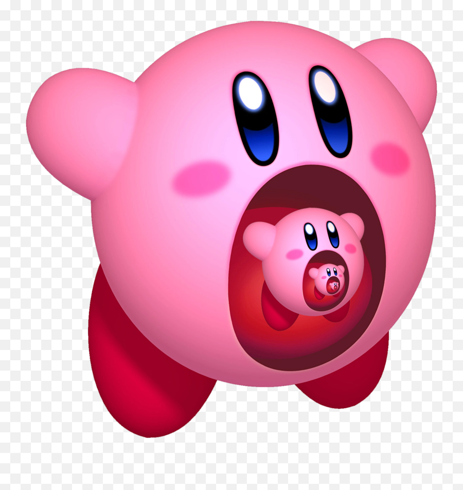 Kirby With Kirby In His Mouth Kirbykong - Kirby Open Mouth Png Emoji,Dank Emoji