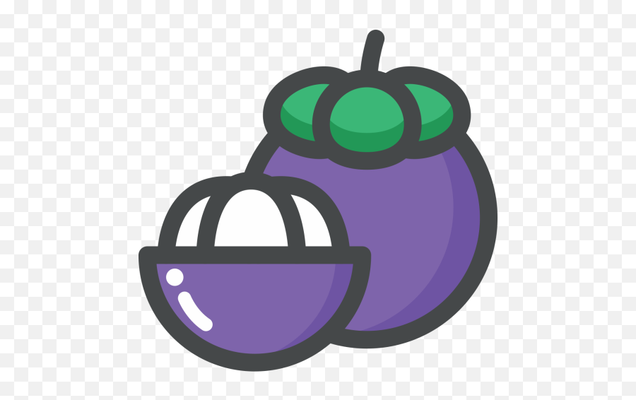 Mangosteen Icon Of Colored Outline Style - Available In Svg Mangosteen Icon Emoji,Purple Squash Emoji