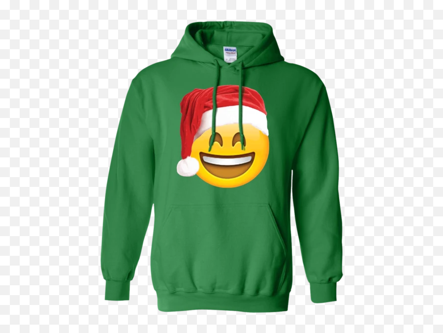 Emoji Christmas Shirt Smiley Face Santa Hat Family Set Hoodie,Green Emoticon