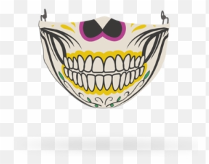 Black And White Skull Face Covering Print 1 - Celebrity Happy Emoji,Master Chief Emoji