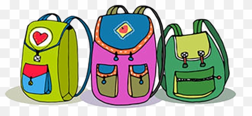 Three Vector Colorful Children Backpacks Isolated On - Clip Art Backpacks Emoji,Emoji Backpacks