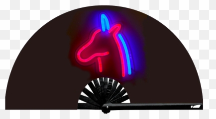 Neon Unicorn Fan - Uv Unicorn Emoji,Plur Emoji