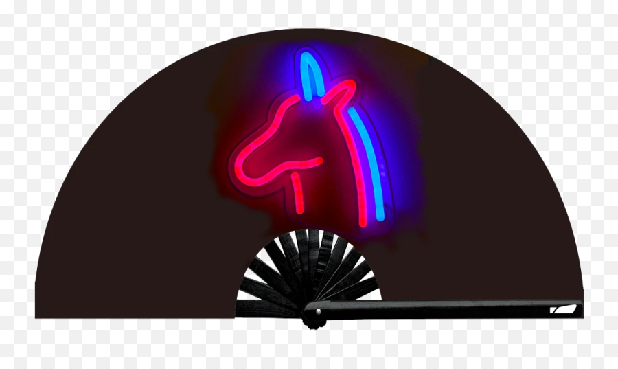 Neon Unicorn Fan - Uv Unicorn Emoji,Plur Emoji
