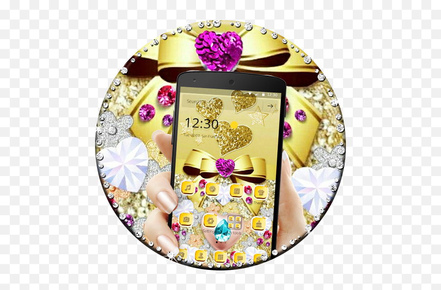 About Gold Bowknot Diamond Theme Google Play Version - Mobile Phone Emoji,American Flag Emoji Galaxy S7