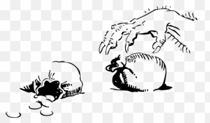 Greedy Hand Vector Image - Black And White Emoji