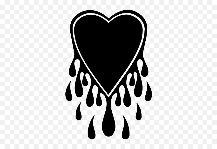 Melting Heart Dripping Sticker - Black Human Heart Bleeding Emoji,Melting Heart Emoji
