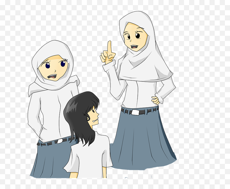 Hijab Girl School - Cartoon Wedding Hijab Transparent Emoji,Boy Emoji Outfit
