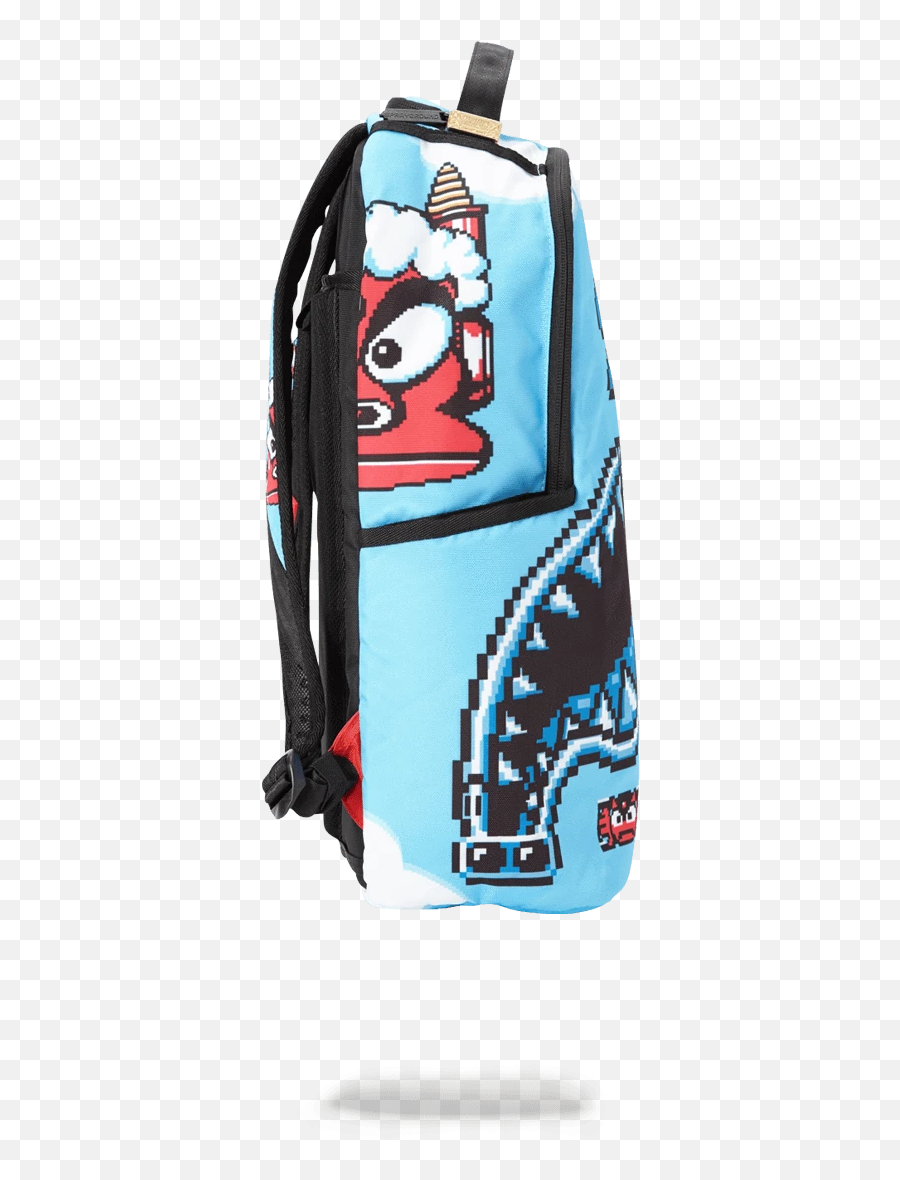 Sprayground Backpack Mega Man Destroyer - Sprayground Color Blue Emoji,Blue Emoji Backpack