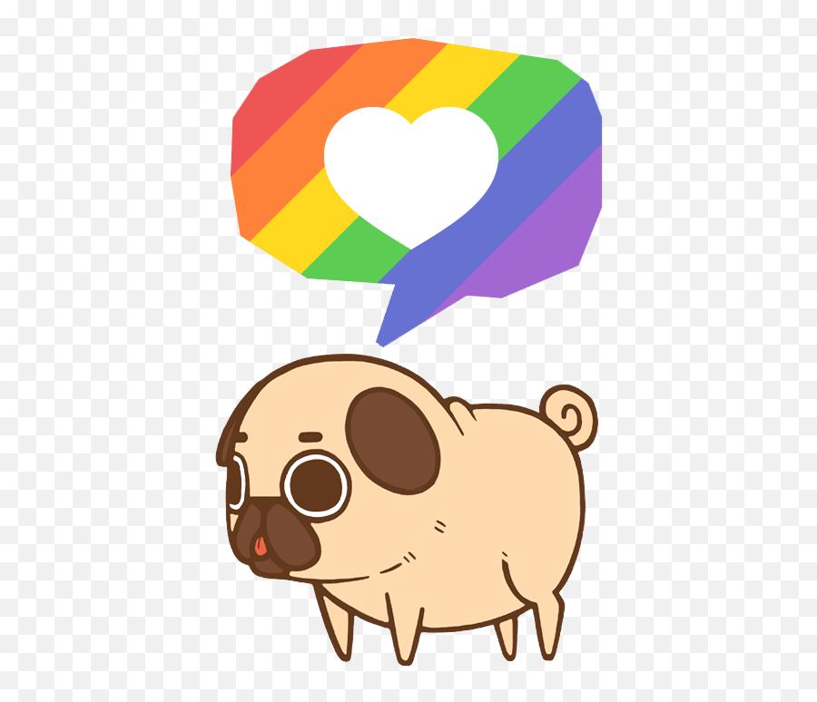 Puglie Supports Equality Love Respect - Puglie Pug Emoji,Cute Dog Emoji