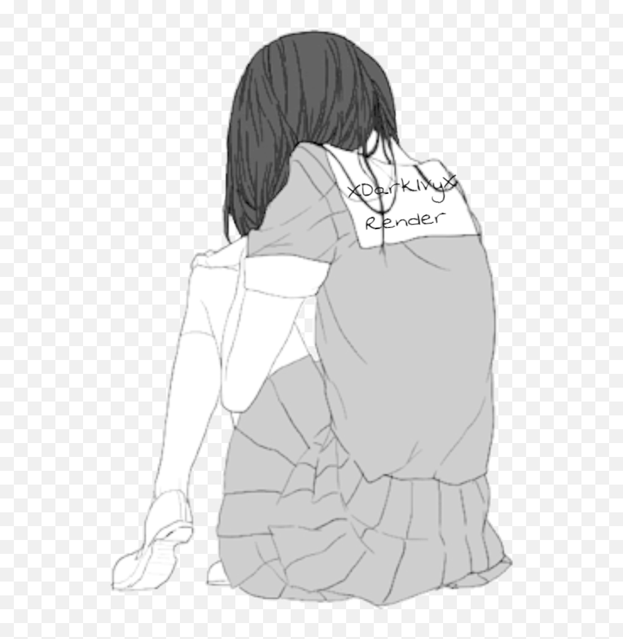 Sad Anime Girl Transparent Png - Depressed Sad Anime Drawings Emoji,Sad Anime Emoji