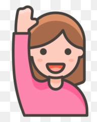 Woman Raising Hand Emoji - Emojis De La Familia Full Size Raise Hand Icon Woman,Hand Emoji