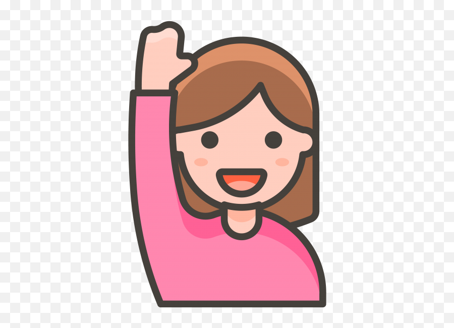 Woman Raising Hand Emoji - Emojis De La Familia Full Size Raise Hand Icon Woman,Hand Emoji